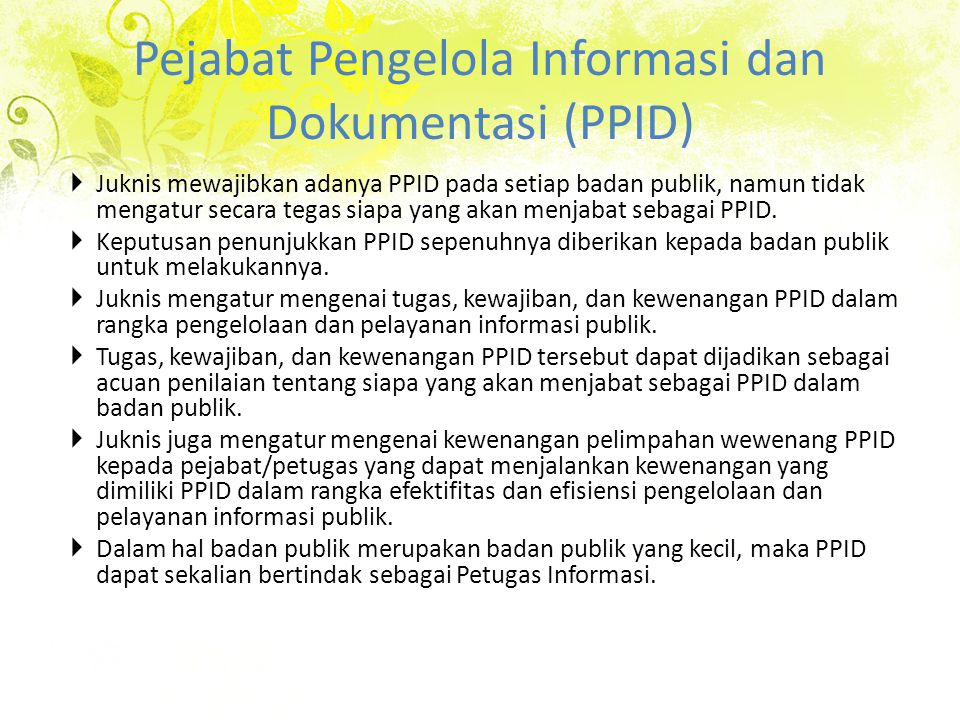 Pejabat Pengelola Informasi dan Dokumentasi (PPID)