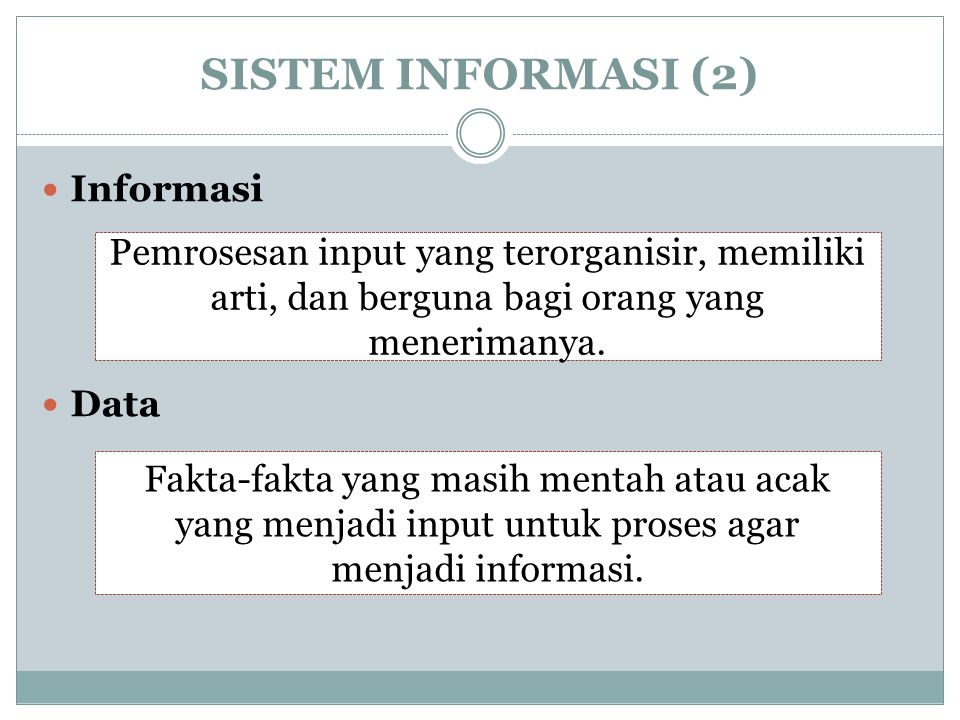 SISTEM INFORMASI (2) Informasi