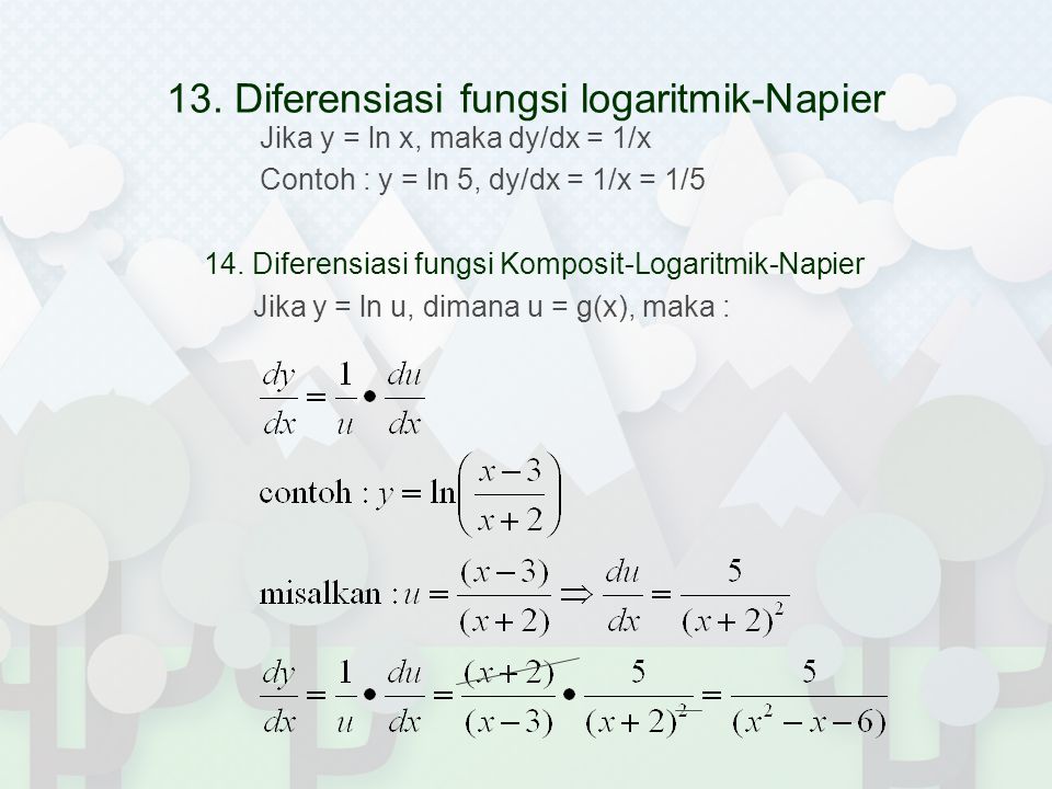 13. Diferensiasi fungsi logaritmik-Napier