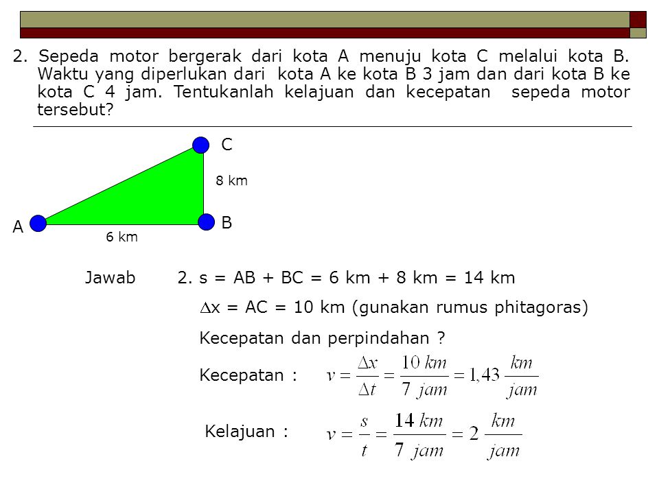 x = AC = 10 km (gunakan rumus phitagoras)