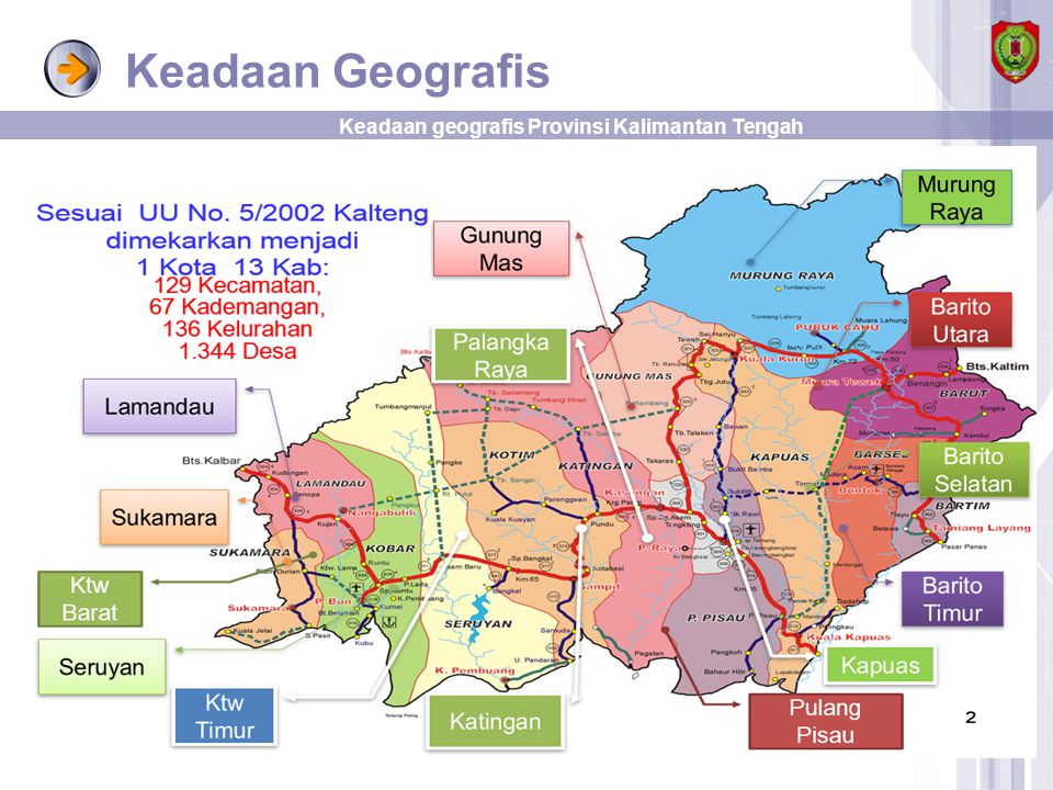 Keadaan Geografis Keadaan geografis Provinsi Kalimantan Tengah