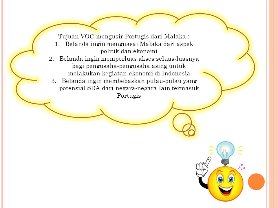 Tujuan VOC mengusir Portugis dari Malaka :