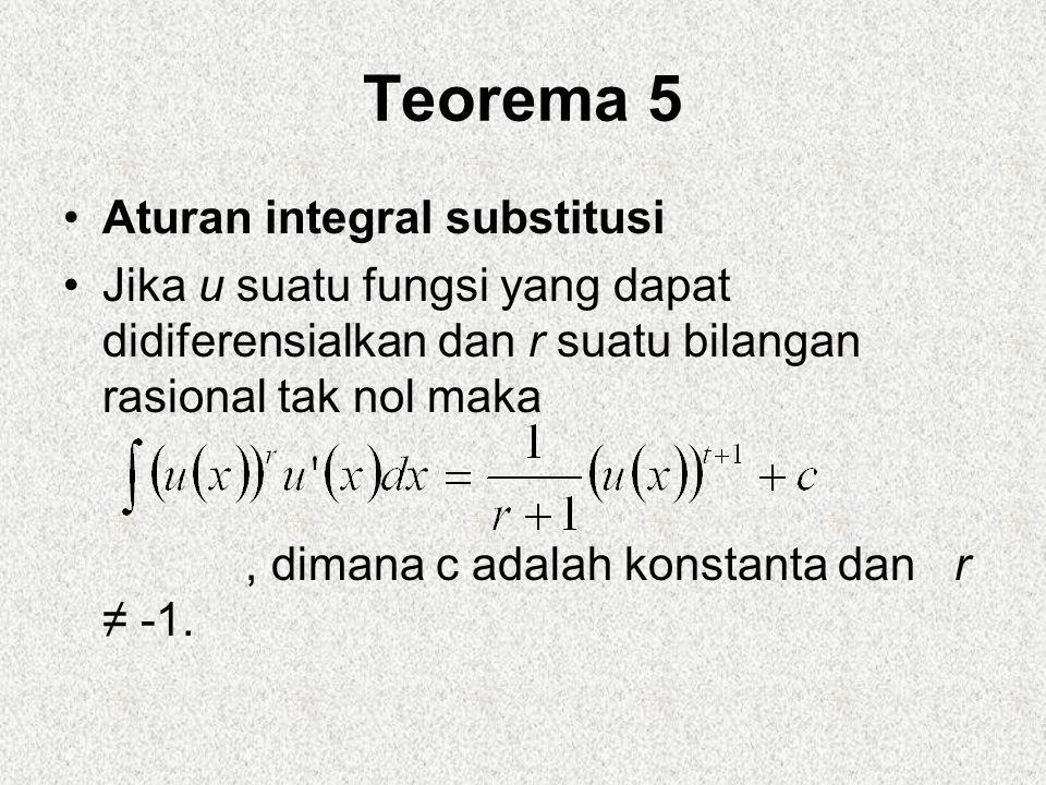Teorema 5 Aturan integral substitusi