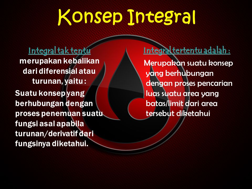 Integral tertentu adalah :