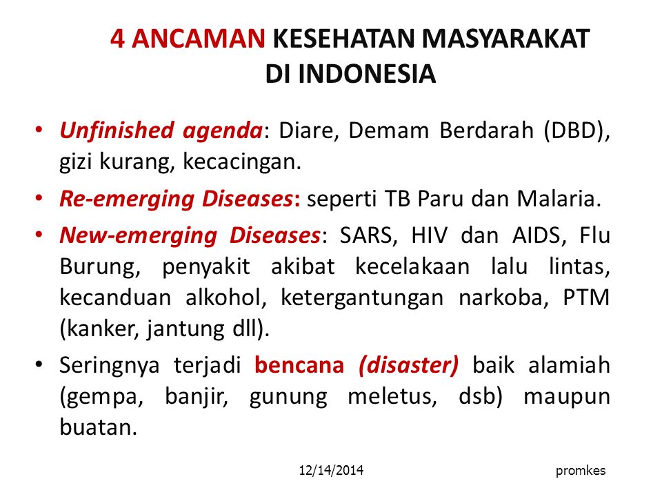4 ANCAMAN KESEHATAN MASYARAKAT DI INDONESIA