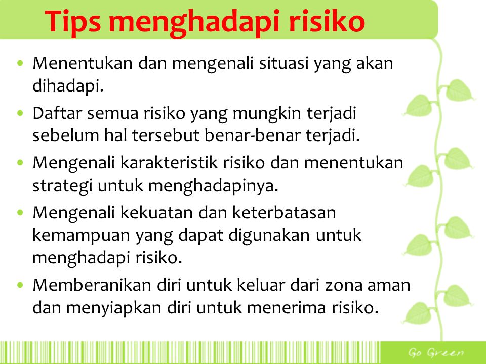 Tips menghadapi risiko