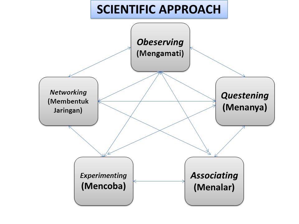 SCIENTIFIC APPROACH Obeserving Questening (Menanya) Associating