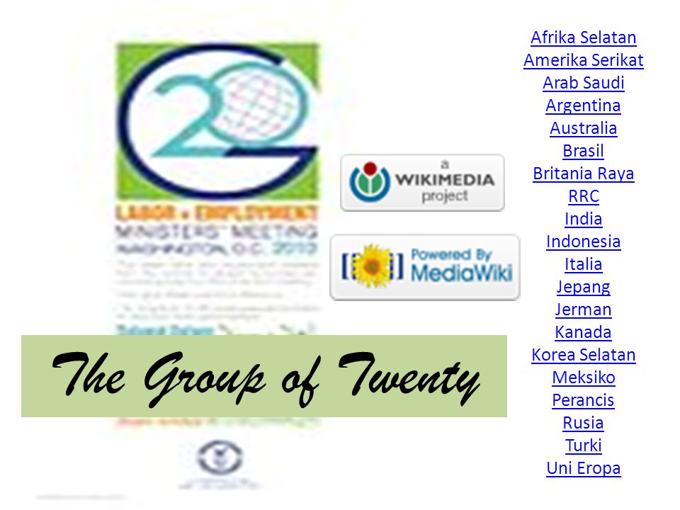 The Group of Twenty Afrika Selatan Amerika Serikat Arab Saudi