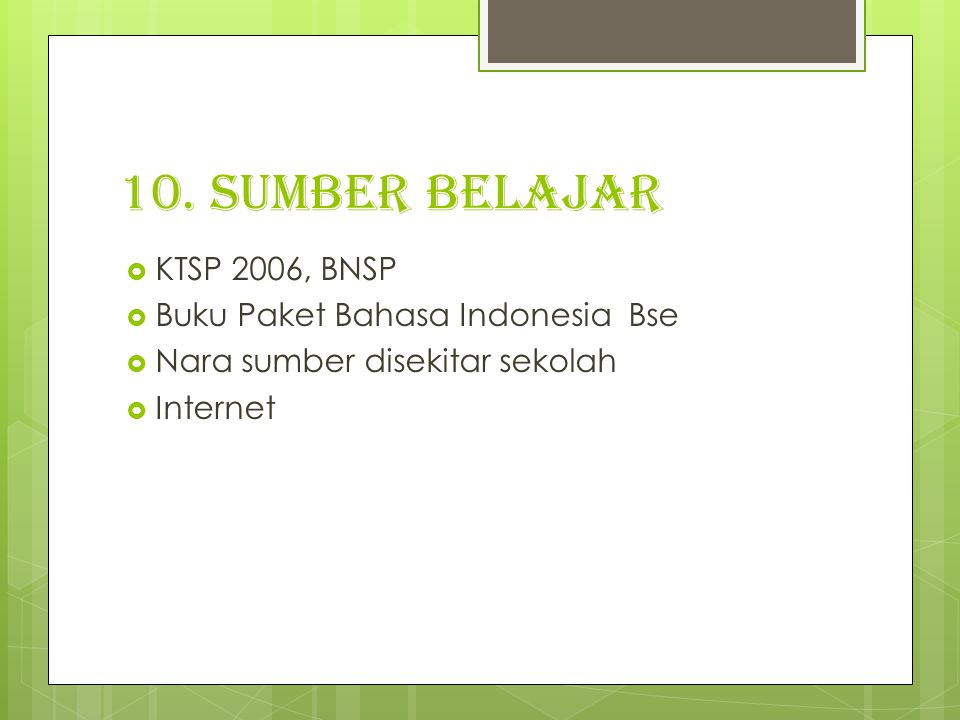 10. Sumber belajar KTSP 2006, BNSP Buku Paket Bahasa Indonesia Bse
