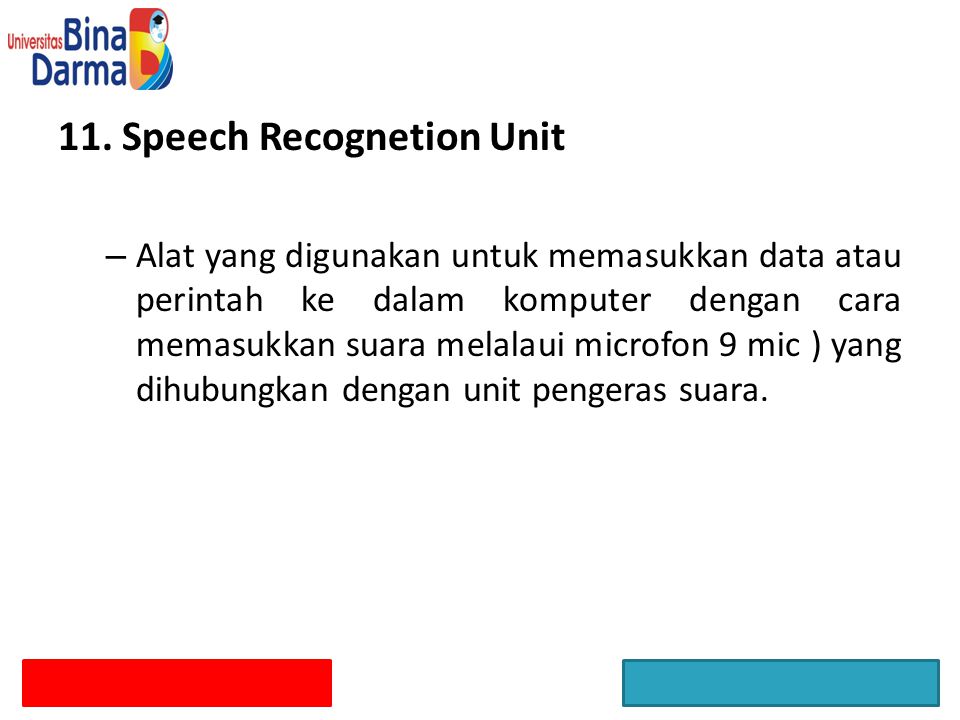11. Speech Recognetion Unit