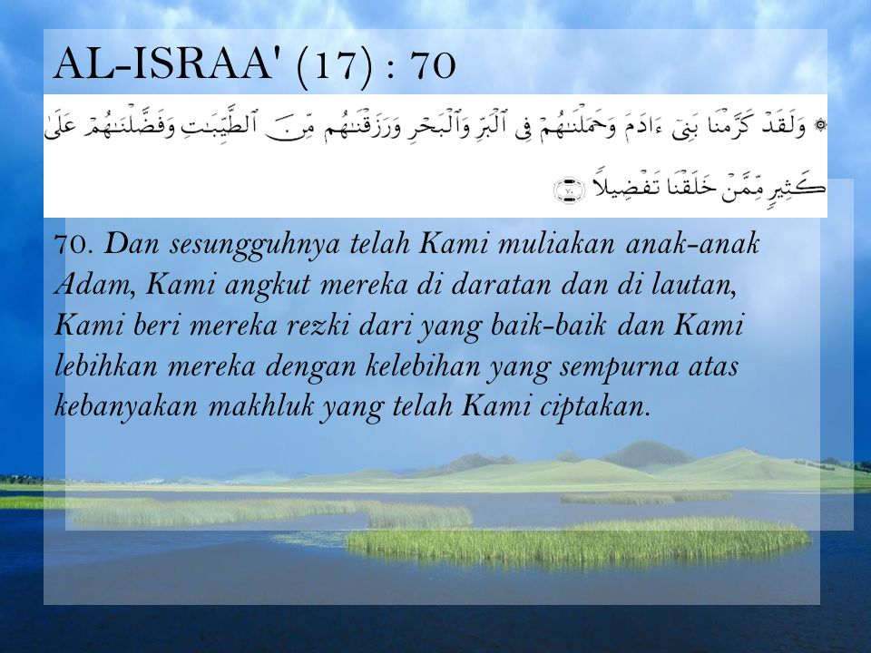 Al-Israa (17) : 70
