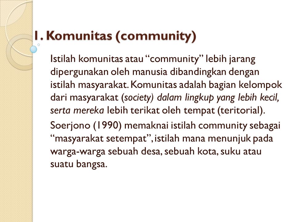 1. Komunitas (community)