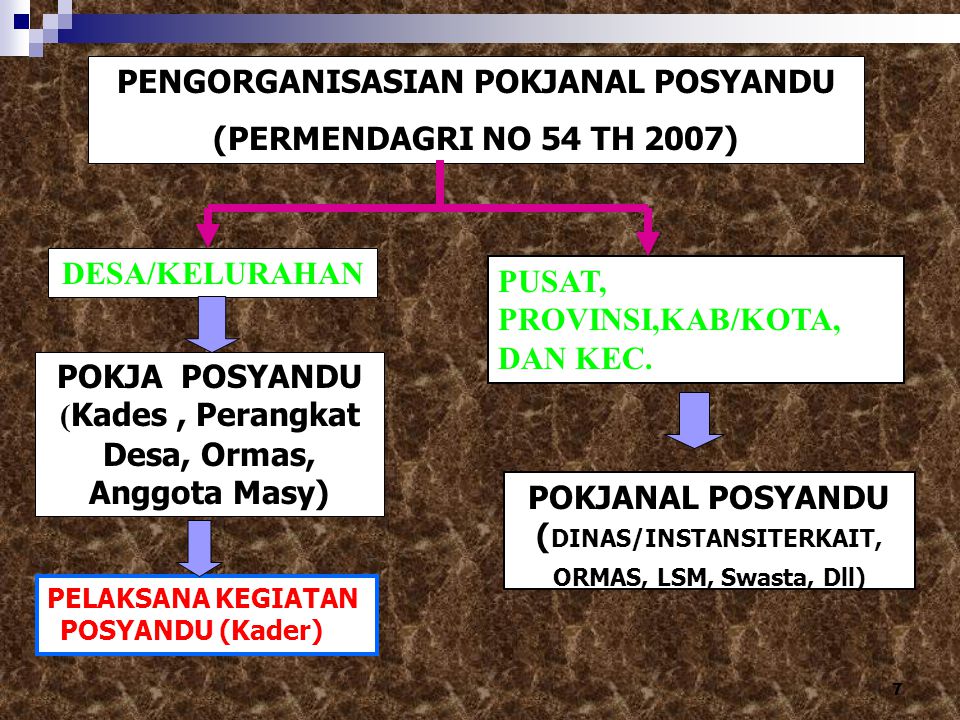 PENGORGANISASIAN POKJANAL POSYANDU (PERMENDAGRI NO 54 TH 2007)