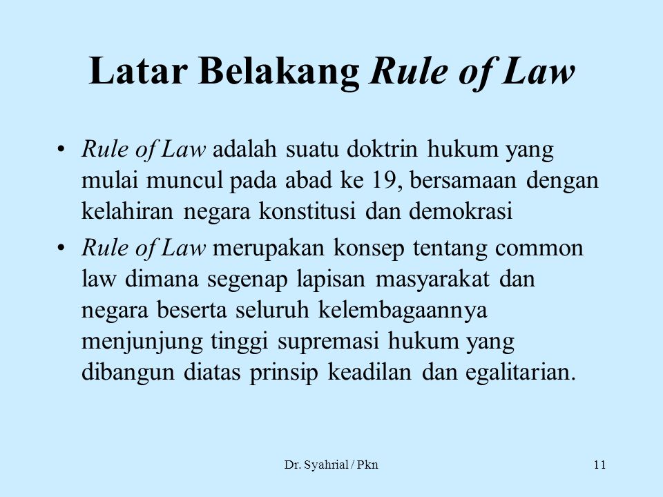 Latar Belakang Rule of Law