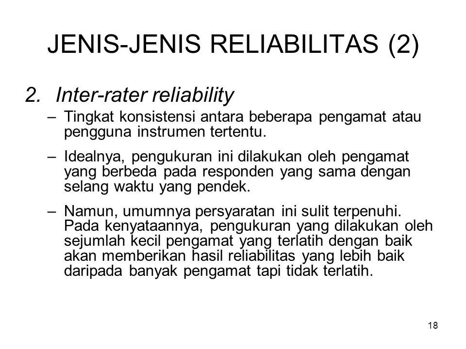 JENIS-JENIS RELIABILITAS (2)