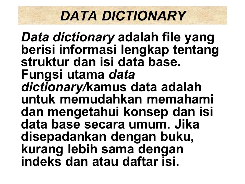DATA DICTIONARY