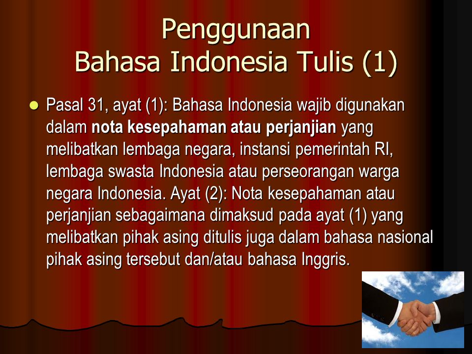 Penggunaan Bahasa Indonesia Tulis (1)