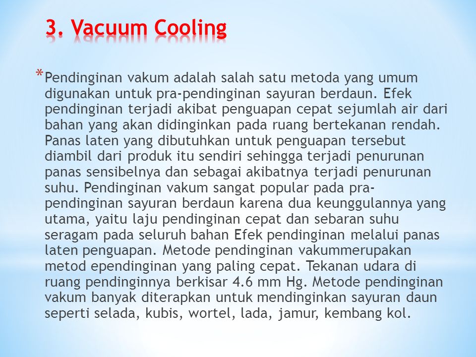 3. Vacuum Cooling