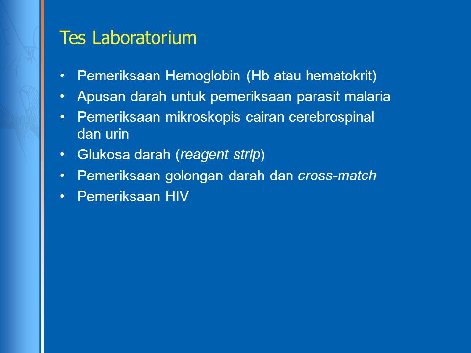 Tes Laboratorium Pemeriksaan Hemoglobin (Hb atau hematokrit)