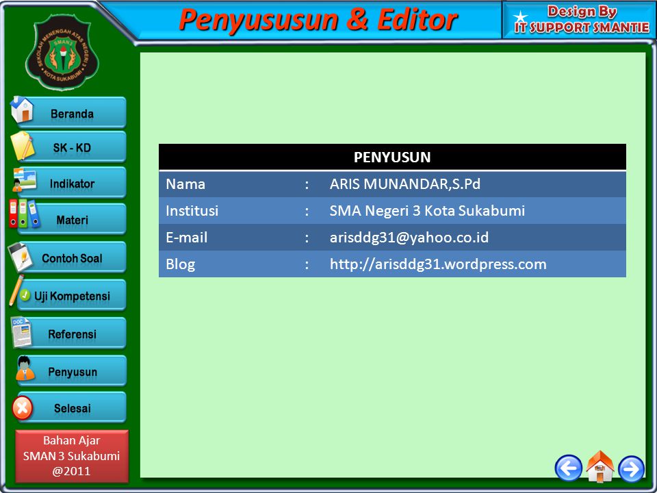 Penyususun & Editor PENYUSUN Nama : ARIS MUNANDAR,S.Pd Institusi