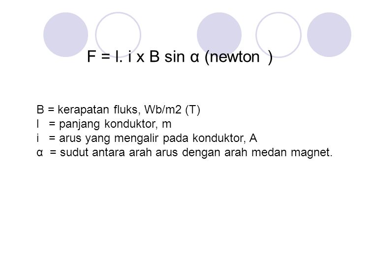 F = l. i x B sin α (newton )
