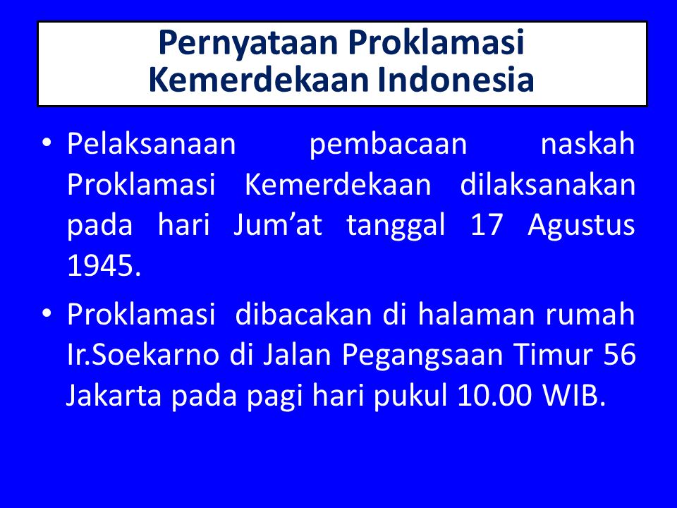 Pernyataan Proklamasi Kemerdekaan Indonesia