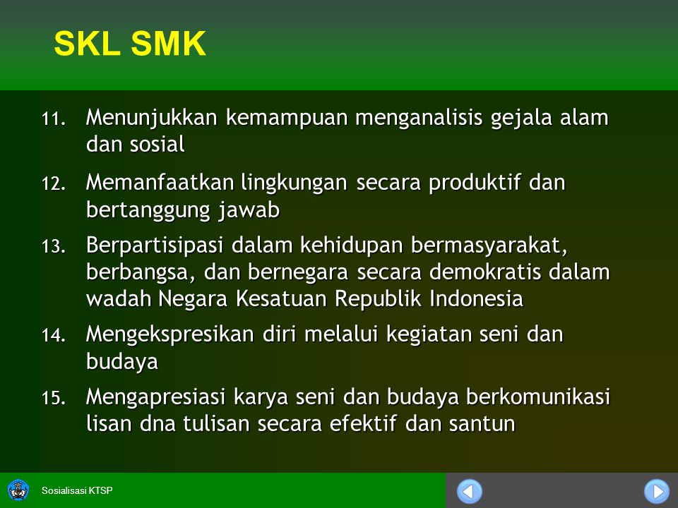 SKL SMK Menunjukkan kemampuan menganalisis gejala alam dan sosial