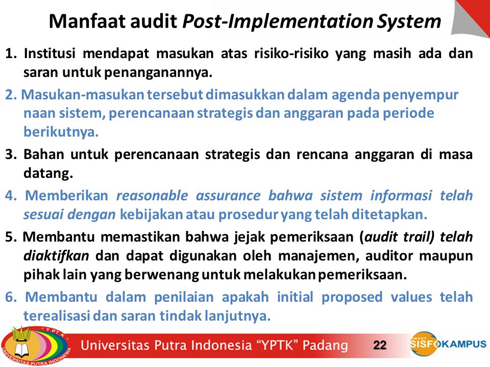 Manfaat audit Post-Implementation System
