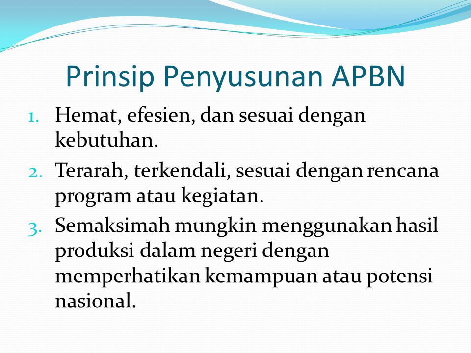 Prinsip Penyusunan APBN