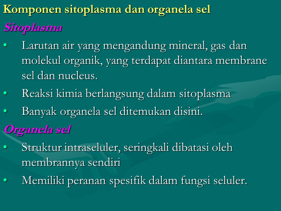 Komponen sitoplasma dan organela sel