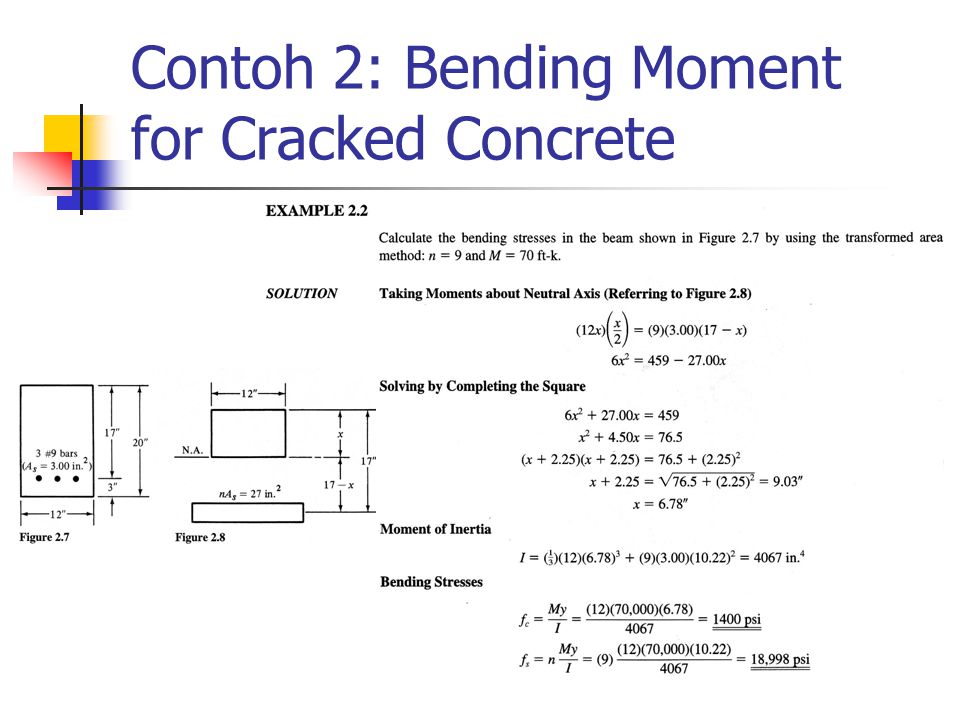 Contoh 2: Bending Moment for Cracked Concrete