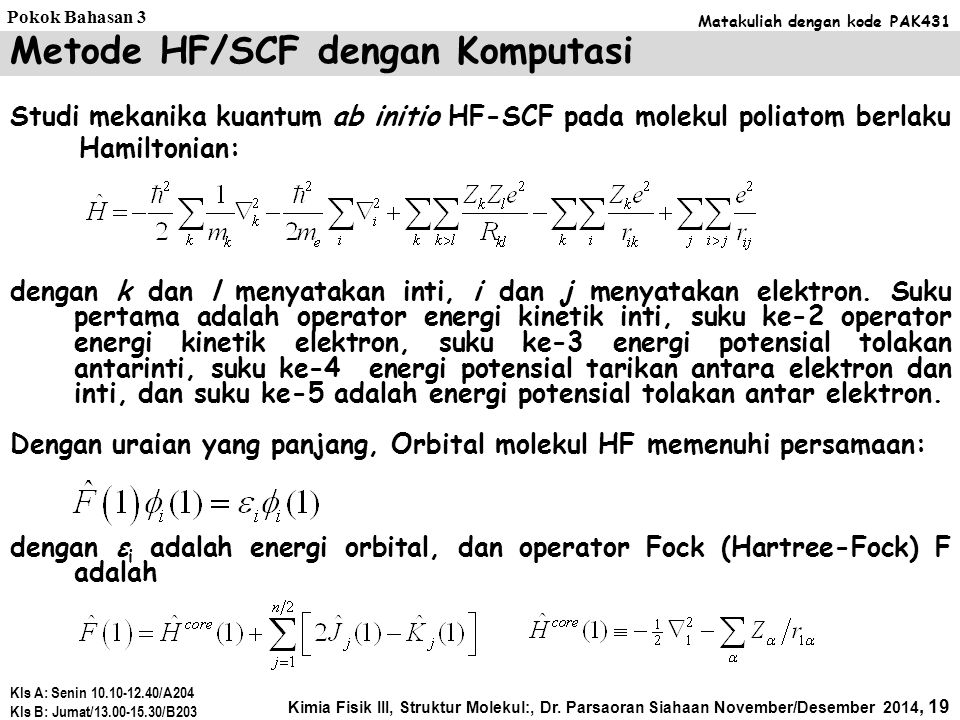 Metode HF/SCF dengan Komputasi