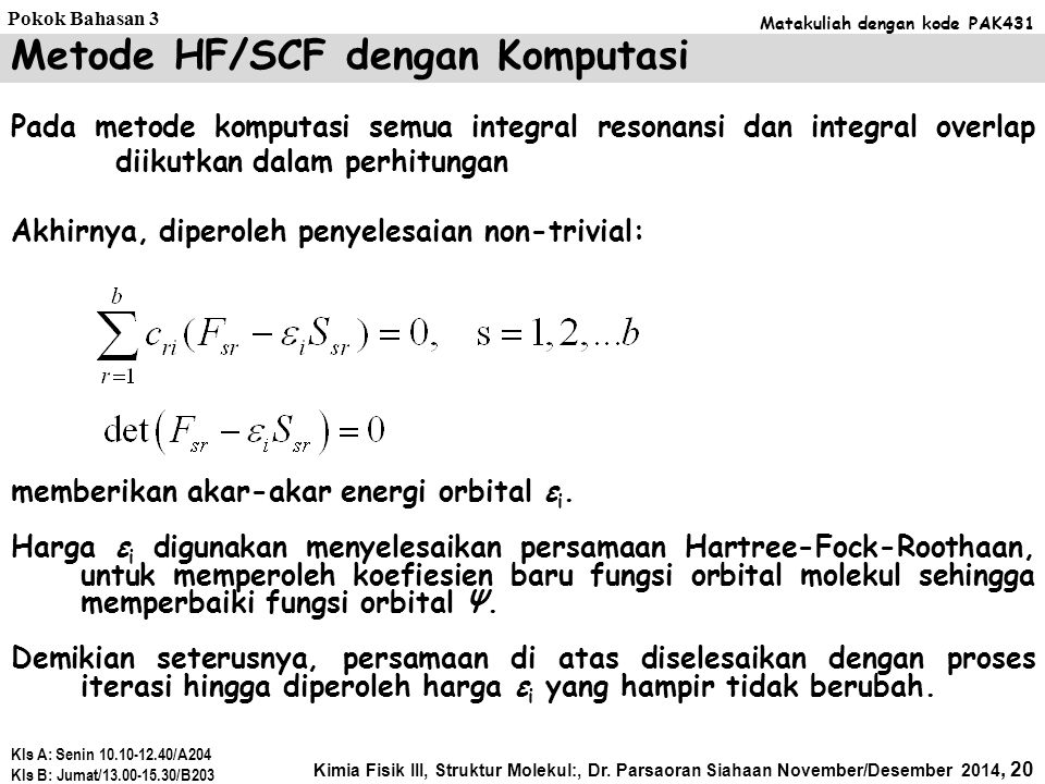 Metode HF/SCF dengan Komputasi