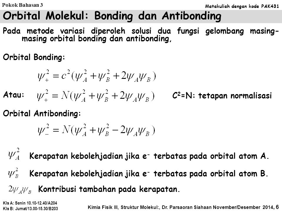 Orbital Molekul: Bonding dan Antibonding