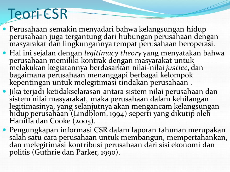 Teori CSR