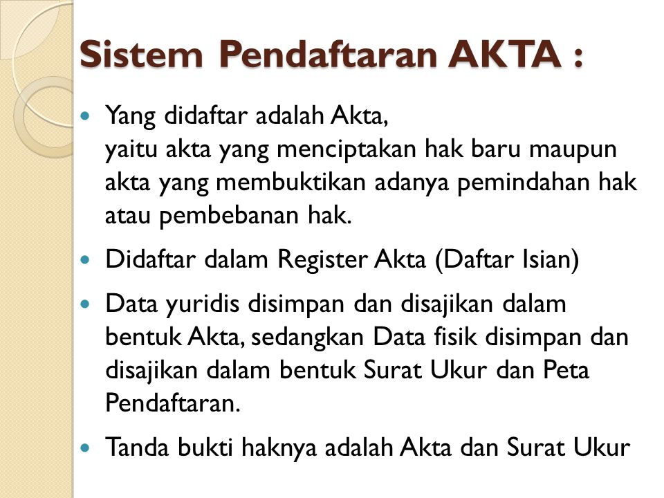 Sistem Pendaftaran AKTA :