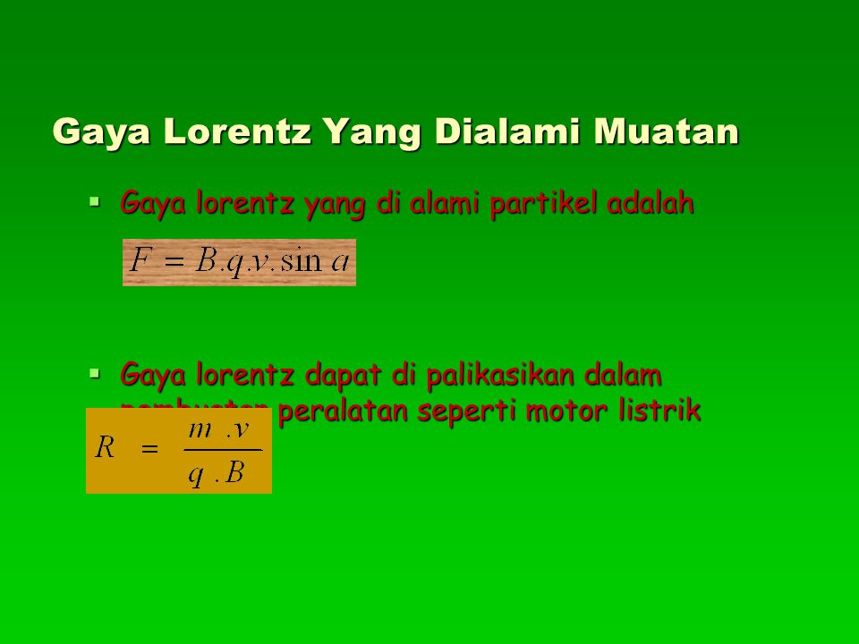 Gaya Lorentz Yang Dialami Muatan