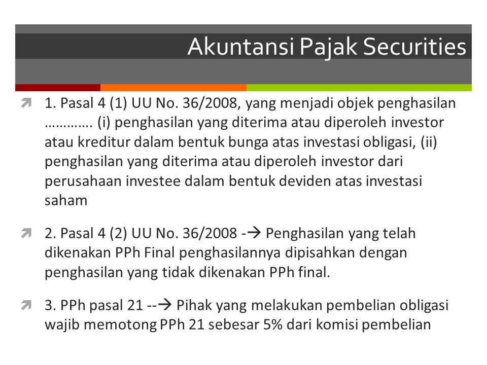 Akuntansi Pajak Securities