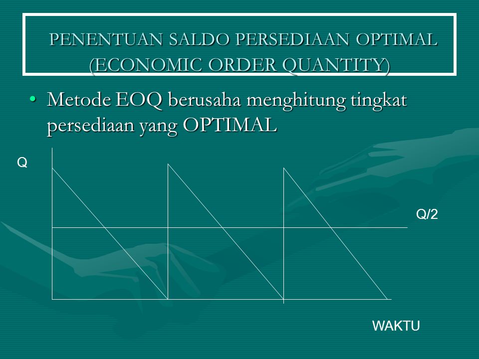 PENENTUAN SALDO PERSEDIAAN OPTIMAL (ECONOMIC ORDER QUANTITY)