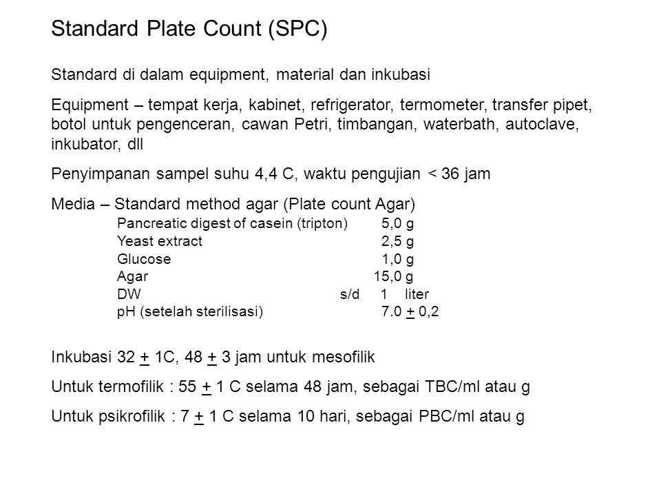 Standard Plate Count (SPC)