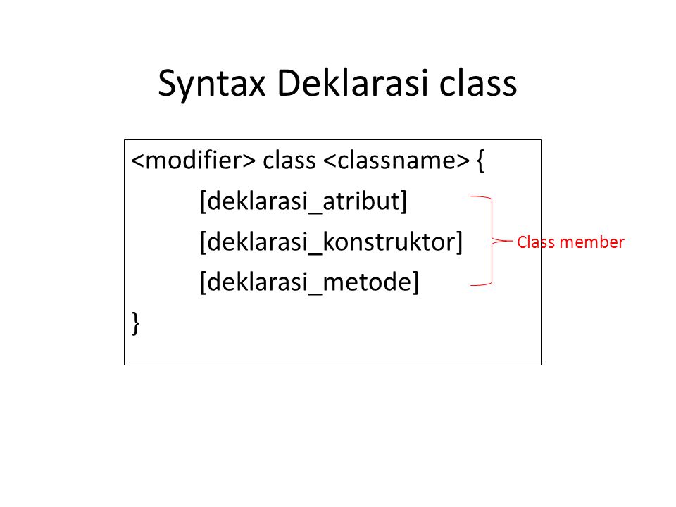 Syntax Deklarasi class