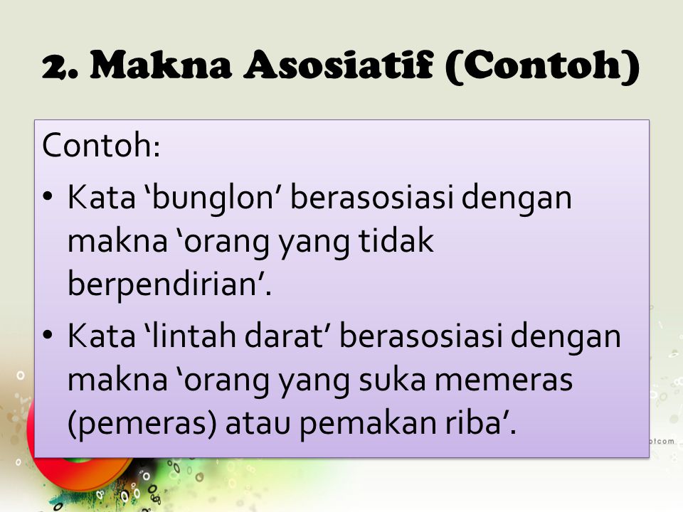 2. Makna Asosiatif (Contoh)