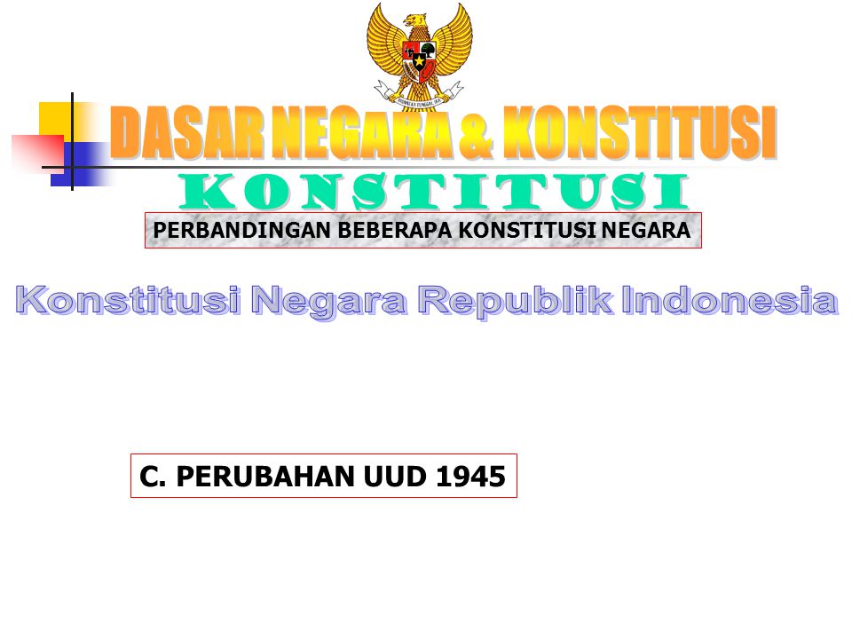 DASAR NEGARA & KONSTITUSI Konstitusi Negara Republik Indonesia