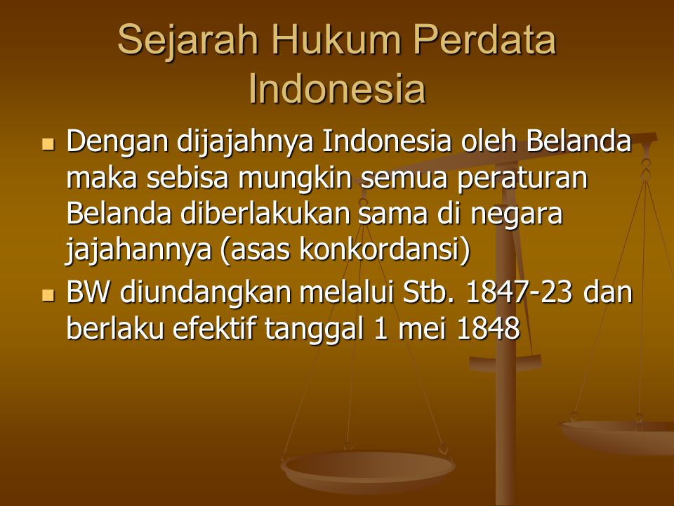 Sejarah Hukum Perdata Indonesia