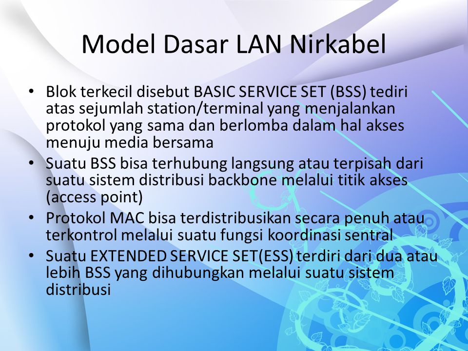 Model Dasar LAN Nirkabel