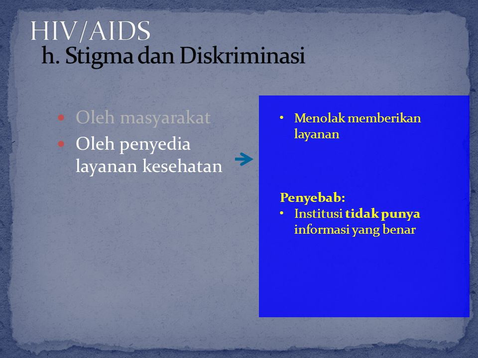 HIV/AIDS h. Stigma dan Diskriminasi