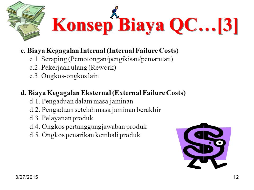 Konsep Biaya QC…[3] c. Biaya Kegagalan Internal (Internal Failure Costs) c.1. Scraping (Pemotongan/pengikisan/pemarutan)
