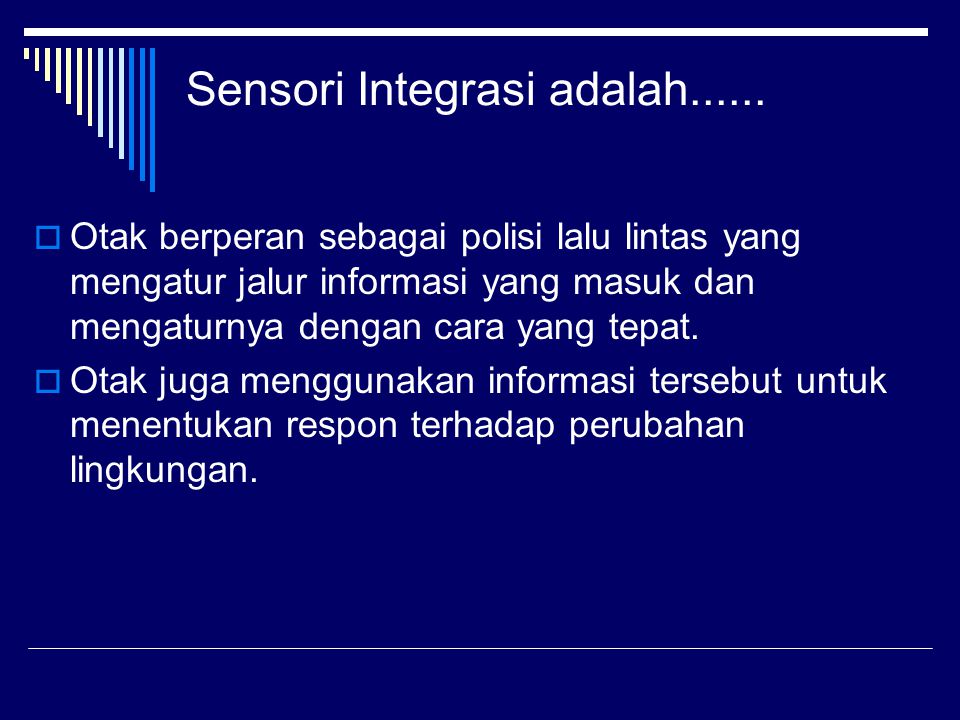 Sensori Integrasi adalah......