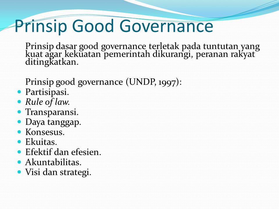 Prinsip Good Governance