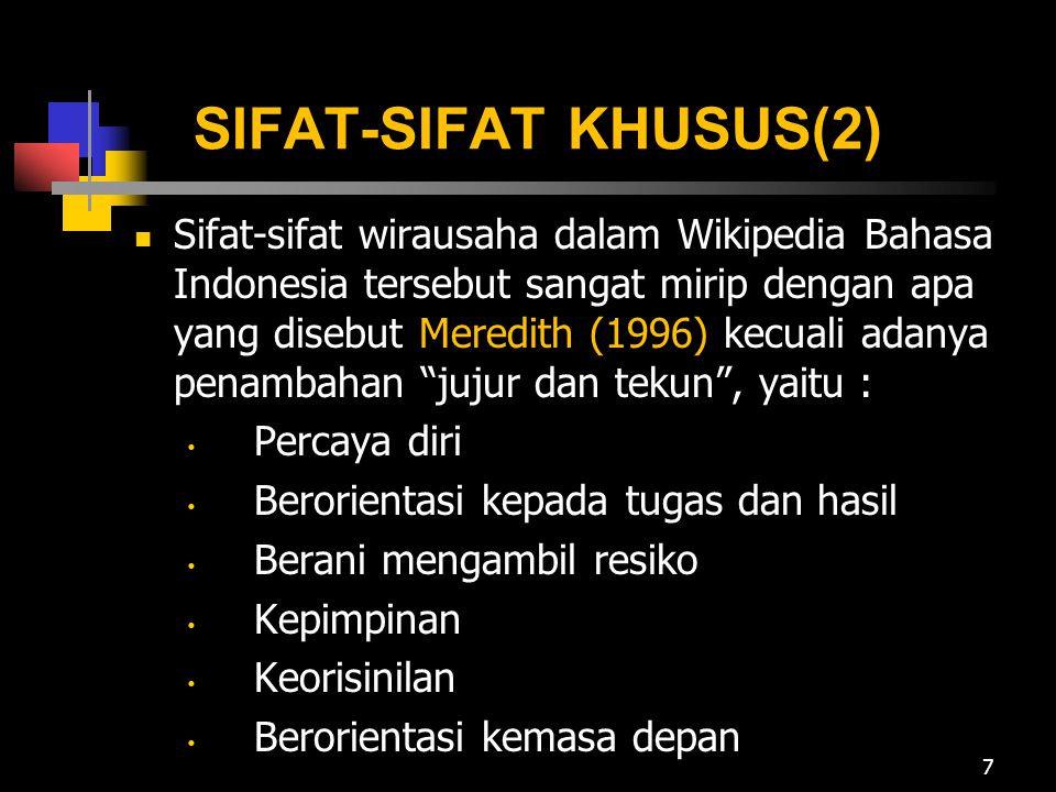 SIFAT-SIFAT KHUSUS(2)